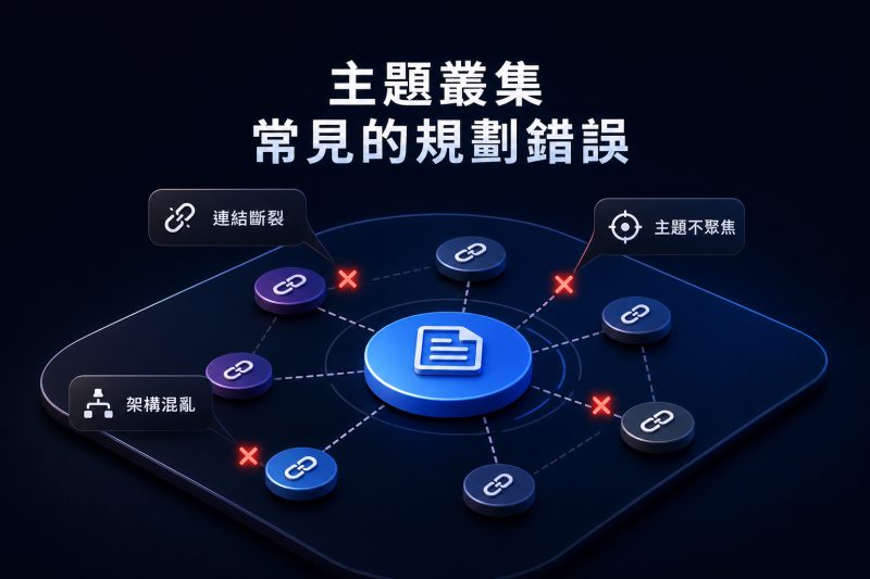 主題叢集常見的規劃錯誤 說明圖