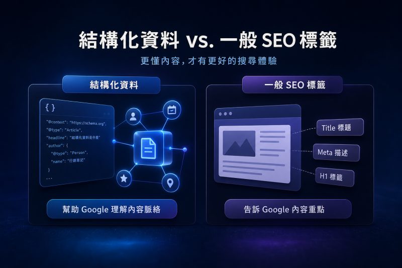 結構化資料到底在做什麼？先搞懂它與一般 SEO 標籤的差異 說明圖
